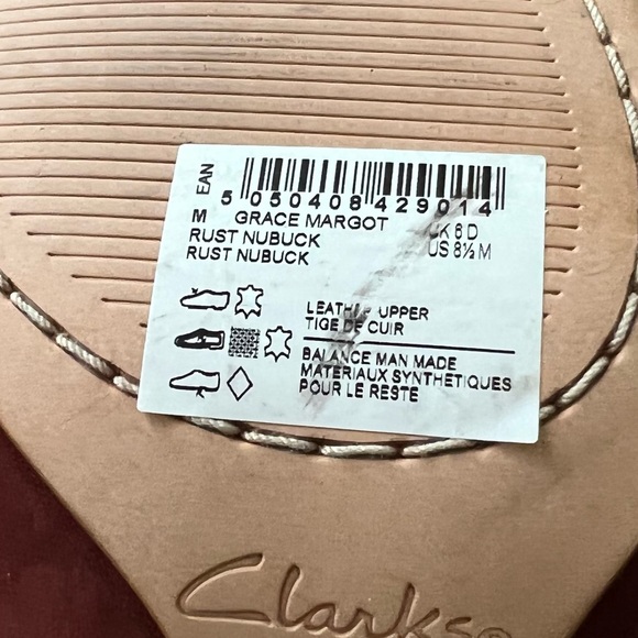 NEW Clarks Grace Margot Rust Nubuck Leather Ankle Boots, Size UK 6 US 8½ - Picture 10 of 11